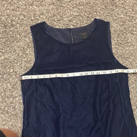J Crew Deep Navy Blue Velvet Ruffle Hem Dress - Picture 6 of 9